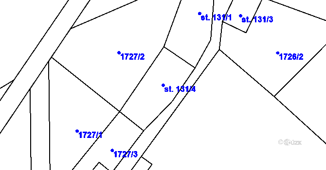 Parcela st. 131/4 v KÚ Milíkov u Jablunkova, Katastrální mapa