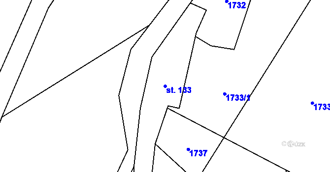 Parcela st. 133 v KÚ Milíkov u Jablunkova, Katastrální mapa