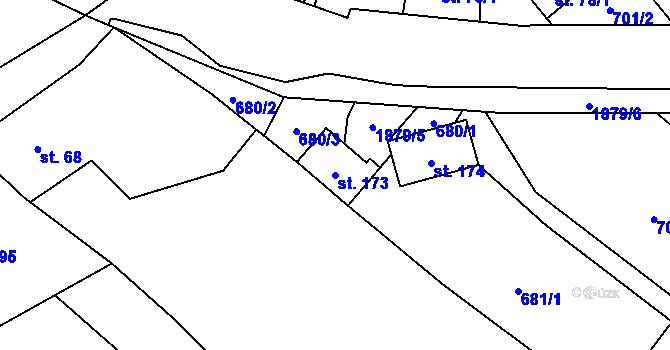 Parcela st. 173 v KÚ Milíkov u Jablunkova, Katastrální mapa