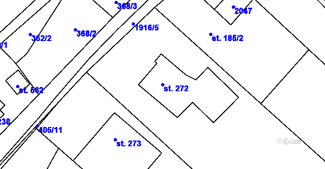 Parcela st. 272 v KÚ Milíkov u Jablunkova, Katastrální mapa