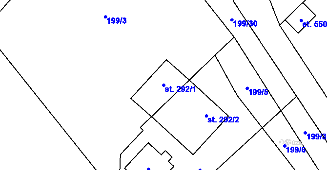 Parcela st. 292/1 v KÚ Milíkov u Jablunkova, Katastrální mapa