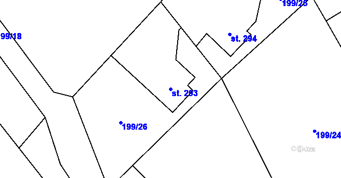 Parcela st. 293 v KÚ Milíkov u Jablunkova, Katastrální mapa