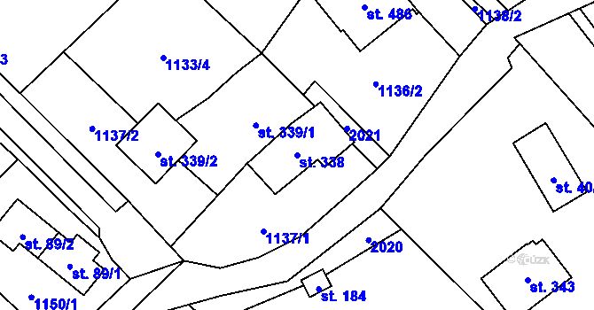 Parcela st. 338 v KÚ Milíkov u Jablunkova, Katastrální mapa