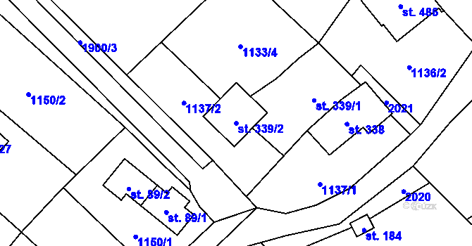 Parcela st. 339/2 v KÚ Milíkov u Jablunkova, Katastrální mapa