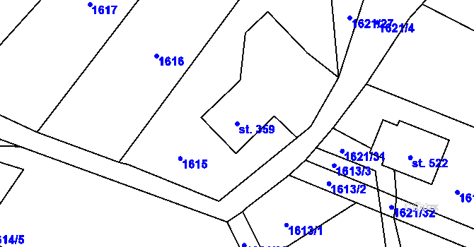 Parcela st. 359 v KÚ Milíkov u Jablunkova, Katastrální mapa