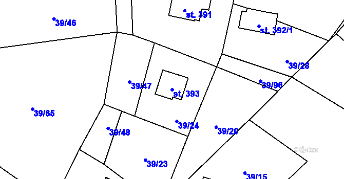 Parcela st. 393 v KÚ Milíkov u Jablunkova, Katastrální mapa
