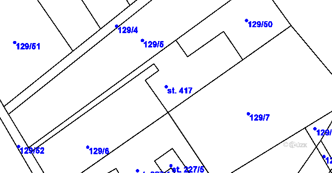 Parcela st. 417 v KÚ Milíkov u Jablunkova, Katastrální mapa