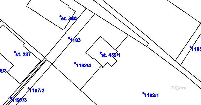 Parcela st. 439/1 v KÚ Milíkov u Jablunkova, Katastrální mapa