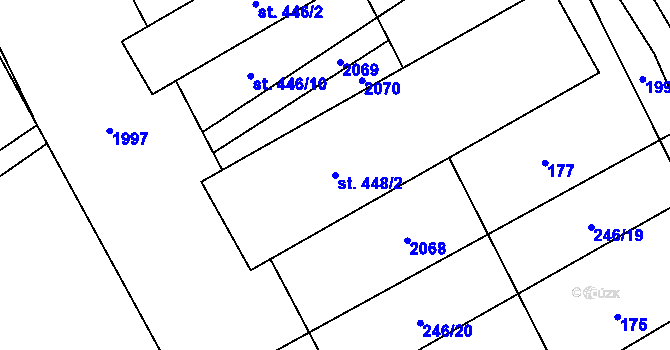 Parcela st. 448/2 v KÚ Milíkov u Jablunkova, Katastrální mapa