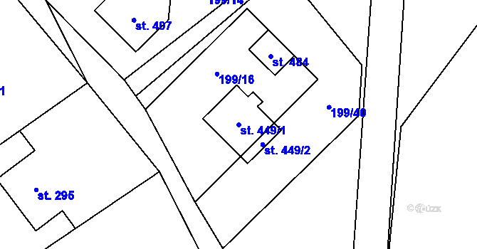 Parcela st. 449/1 v KÚ Milíkov u Jablunkova, Katastrální mapa