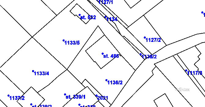 Parcela st. 486 v KÚ Milíkov u Jablunkova, Katastrální mapa