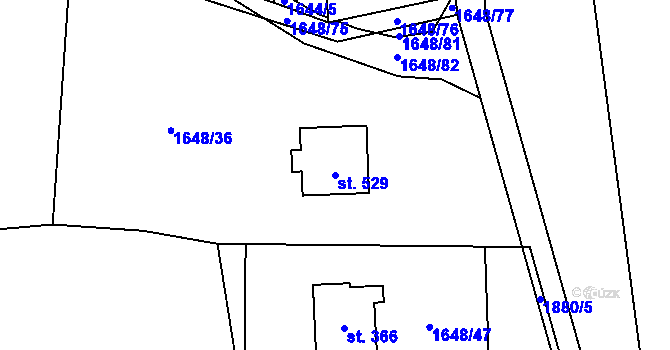 Parcela st. 529 v KÚ Milíkov u Jablunkova, Katastrální mapa