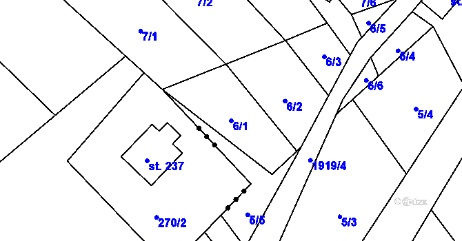 Parcela st. 6/1 v KÚ Milíkov u Jablunkova, Katastrální mapa