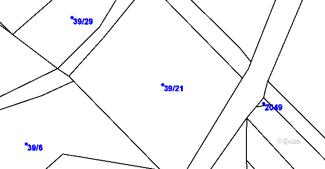 Parcela st. 39/21 v KÚ Milíkov u Jablunkova, Katastrální mapa