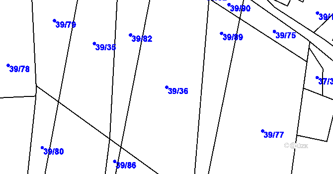 Parcela st. 39/36 v KÚ Milíkov u Jablunkova, Katastrální mapa