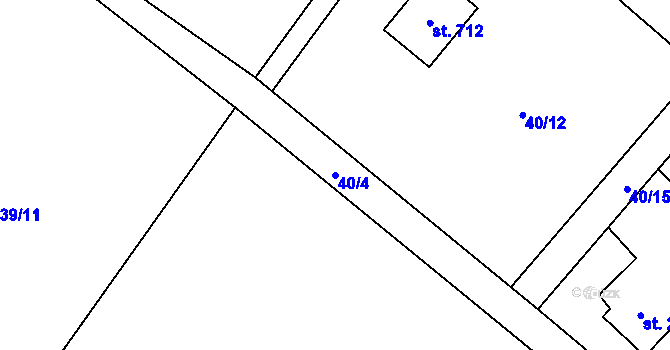 Parcela st. 40/4 v KÚ Milíkov u Jablunkova, Katastrální mapa