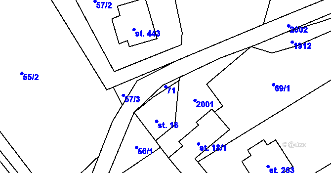 Parcela st. 71 v KÚ Milíkov u Jablunkova, Katastrální mapa