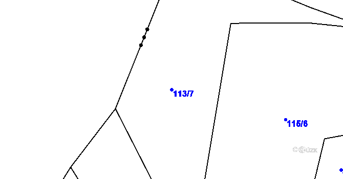 Parcela st. 113/7 v KÚ Milíkov u Jablunkova, Katastrální mapa