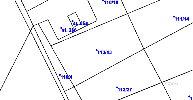 Parcela st. 113/13 v KÚ Milíkov u Jablunkova, Katastrální mapa