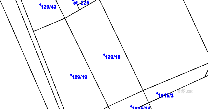 Parcela st. 129/18 v KÚ Milíkov u Jablunkova, Katastrální mapa
