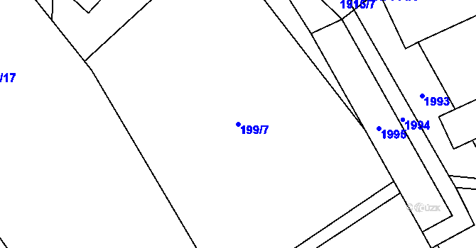 Parcela st. 199/7 v KÚ Milíkov u Jablunkova, Katastrální mapa