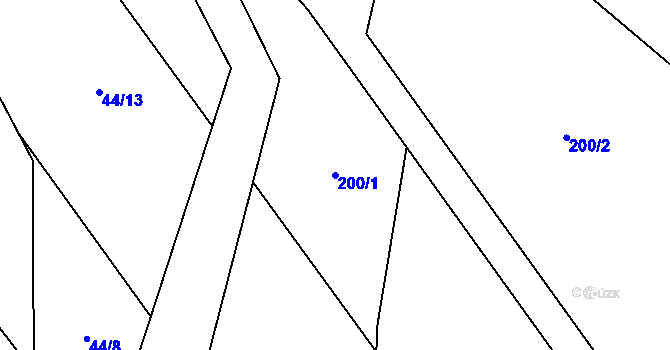 Parcela st. 200/1 v KÚ Milíkov u Jablunkova, Katastrální mapa