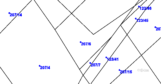 Parcela st. 207/6 v KÚ Milíkov u Jablunkova, Katastrální mapa