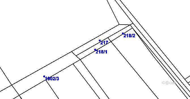 Parcela st. 218/1 v KÚ Milíkov u Jablunkova, Katastrální mapa