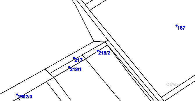 Parcela st. 218/2 v KÚ Milíkov u Jablunkova, Katastrální mapa