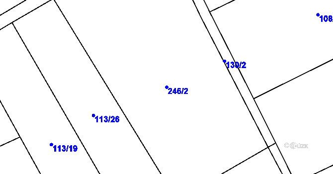 Parcela st. 246/2 v KÚ Milíkov u Jablunkova, Katastrální mapa