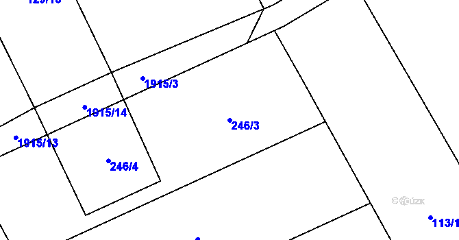 Parcela st. 246/3 v KÚ Milíkov u Jablunkova, Katastrální mapa