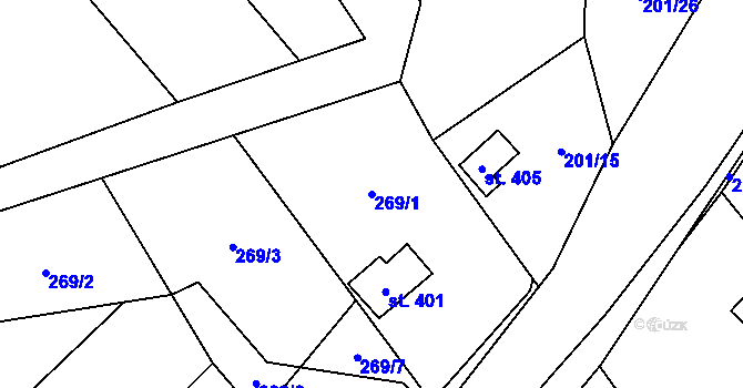 Parcela st. 269/1 v KÚ Milíkov u Jablunkova, Katastrální mapa