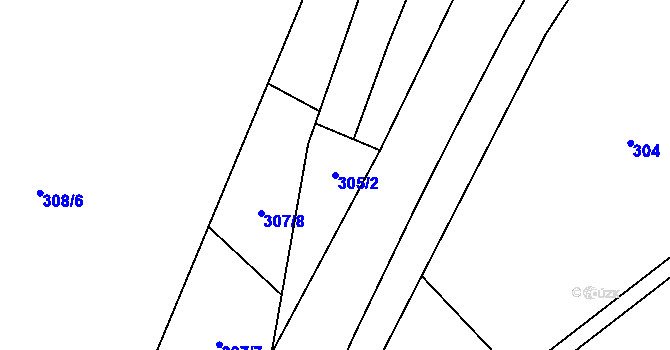 Parcela st. 305/2 v KÚ Milíkov u Jablunkova, Katastrální mapa