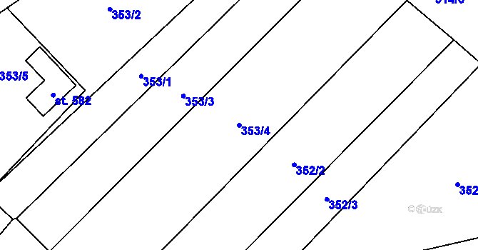Parcela st. 353/4 v KÚ Milíkov u Jablunkova, Katastrální mapa