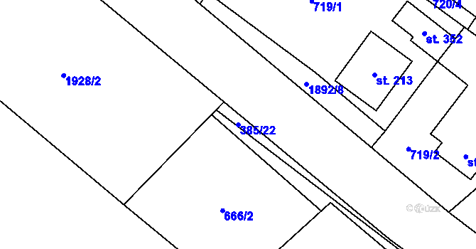Parcela st. 385/22 v KÚ Milíkov u Jablunkova, Katastrální mapa