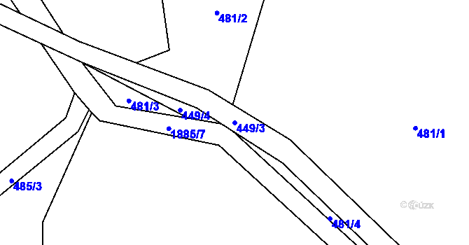 Parcela st. 449/3 v KÚ Milíkov u Jablunkova, Katastrální mapa
