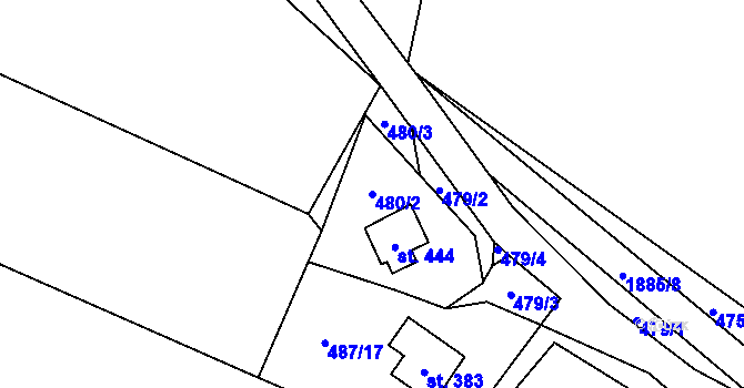 Parcela st. 480/2 v KÚ Milíkov u Jablunkova, Katastrální mapa