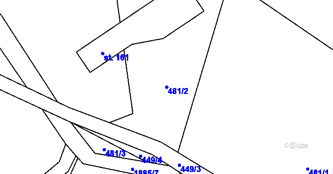 Parcela st. 481/2 v KÚ Milíkov u Jablunkova, Katastrální mapa