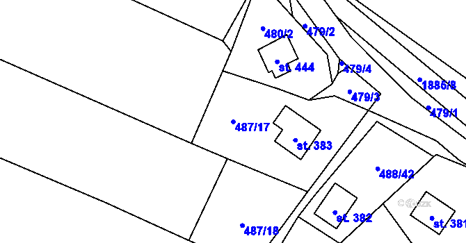 Parcela st. 487/17 v KÚ Milíkov u Jablunkova, Katastrální mapa