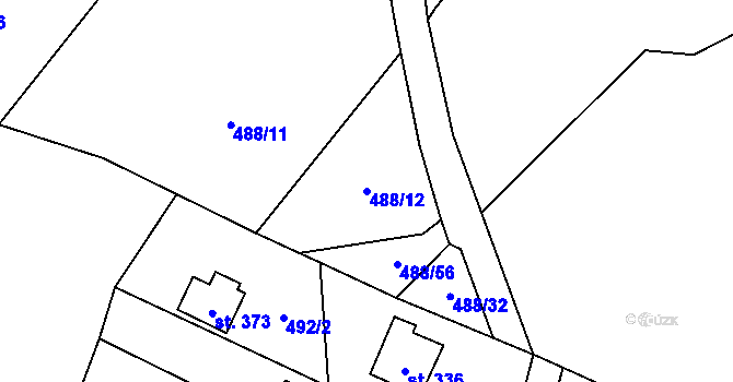 Parcela st. 488/12 v KÚ Milíkov u Jablunkova, Katastrální mapa