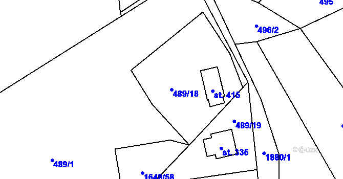 Parcela st. 489/18 v KÚ Milíkov u Jablunkova, Katastrální mapa