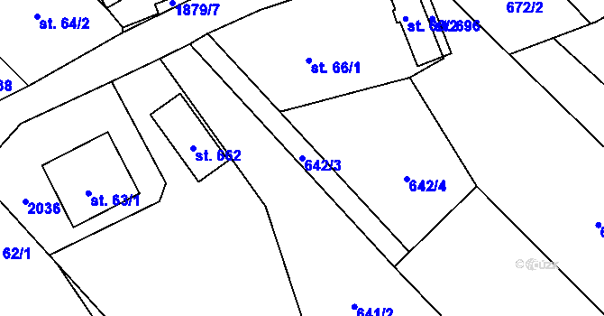 Parcela st. 642/3 v KÚ Milíkov u Jablunkova, Katastrální mapa