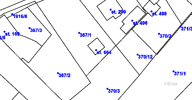 Parcela st. 664 v KÚ Milíkov u Jablunkova, Katastrální mapa
