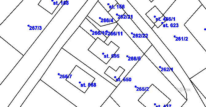Parcela st. 595 v KÚ Milíkov u Jablunkova, Katastrální mapa