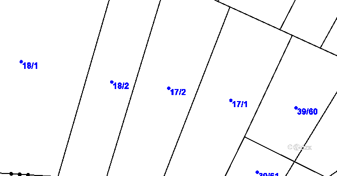Parcela st. 17/2 v KÚ Milíkov u Jablunkova, Katastrální mapa