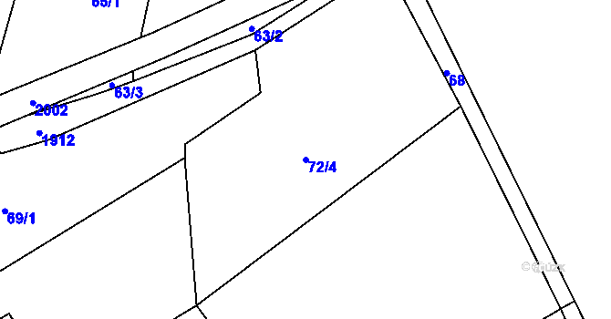 Parcela st. 72/4 v KÚ Milíkov u Jablunkova, Katastrální mapa