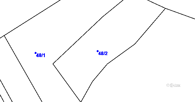 Parcela st. 48/2 v KÚ Milíkov u Jablunkova, Katastrální mapa