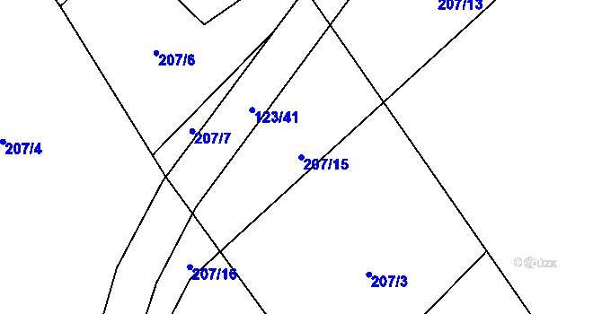 Parcela st. 207/15 v KÚ Milíkov u Jablunkova, Katastrální mapa