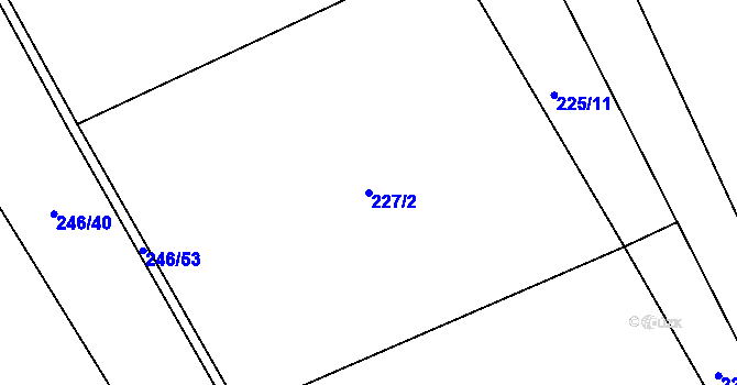 Parcela st. 227/2 v KÚ Milíkov u Jablunkova, Katastrální mapa