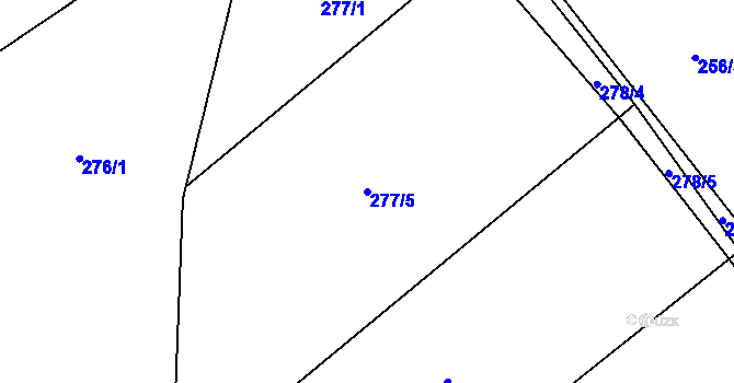 Parcela st. 277/5 v KÚ Milíkov u Jablunkova, Katastrální mapa